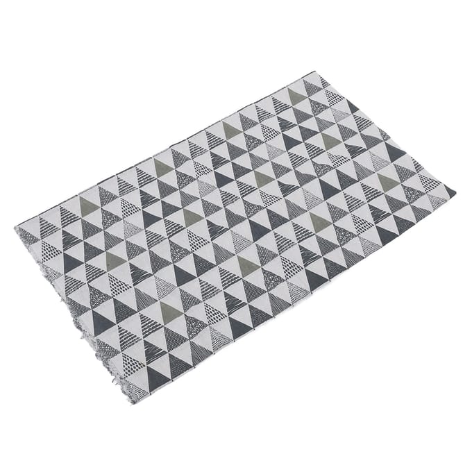 Tissu en lin Triangle géométrique Coton Lin Impression Mélange de lin Nappe Tissu pour canapé white