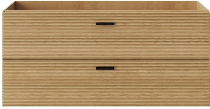 Vente-unique Zwevend wastafelmeubel - 2 lades - kleur: naturel gestreept - 120 cm - SARONE