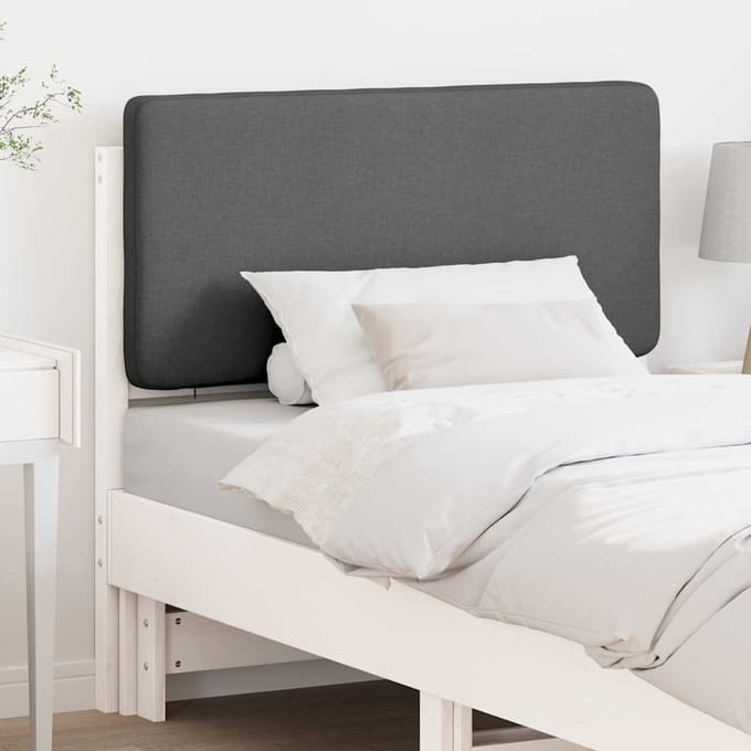 vidaXL - Gestoffeerd - hoofdbord - met - hoofdeinde - Wit - en - Lichtgrijs - 100 - cm