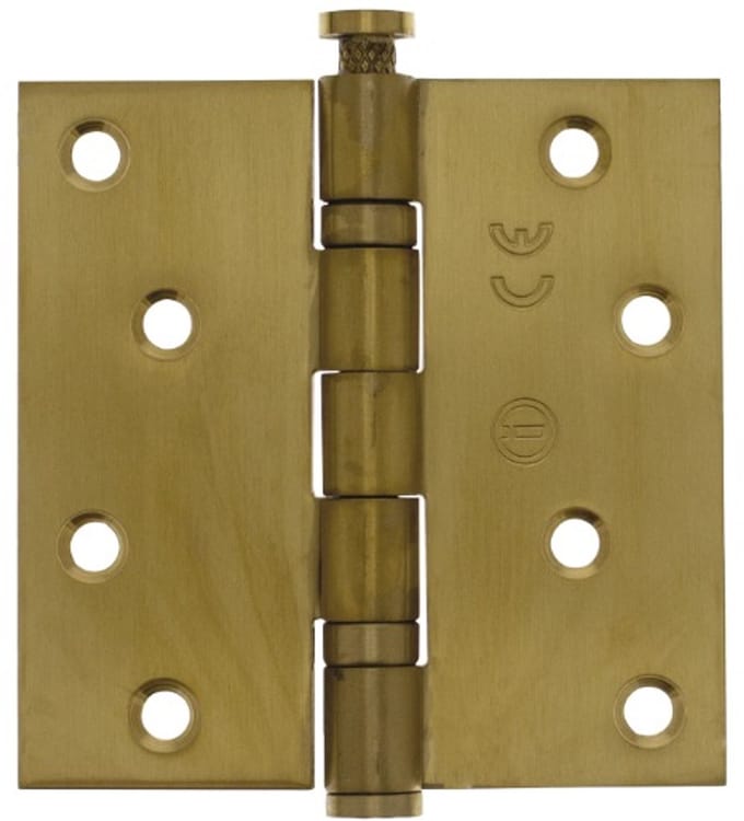 Intersteel Kogellagerscharnier recht 3,5 (89x89x2,5mm) CE inclusief schroeven PVD messing mat