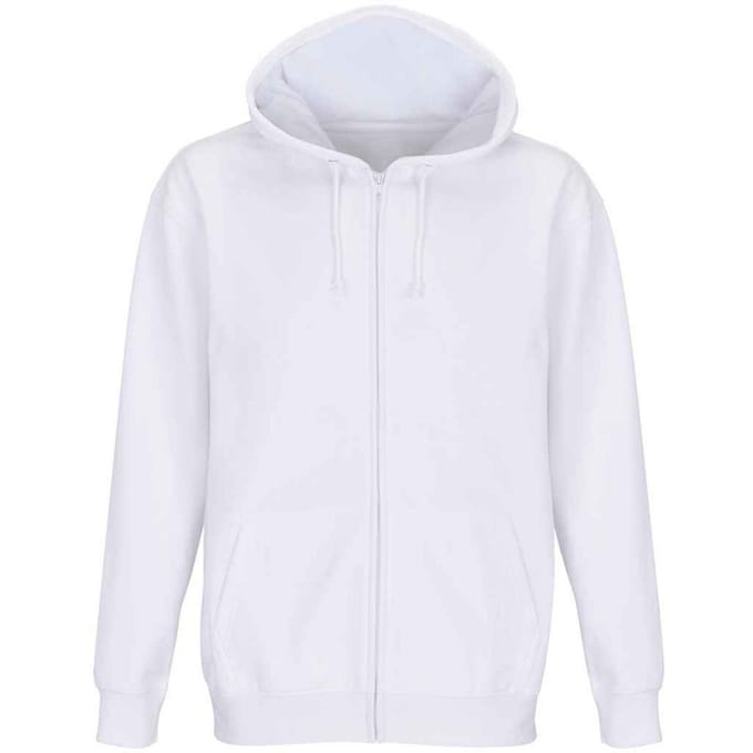SOLS Unisex Carter Full Zip Hoodie voor volwassenen (Wit)