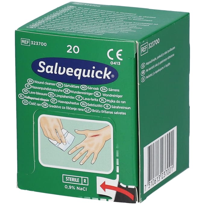 Salvequick wondreinigingsdoekjes - dispenser 20 stuks