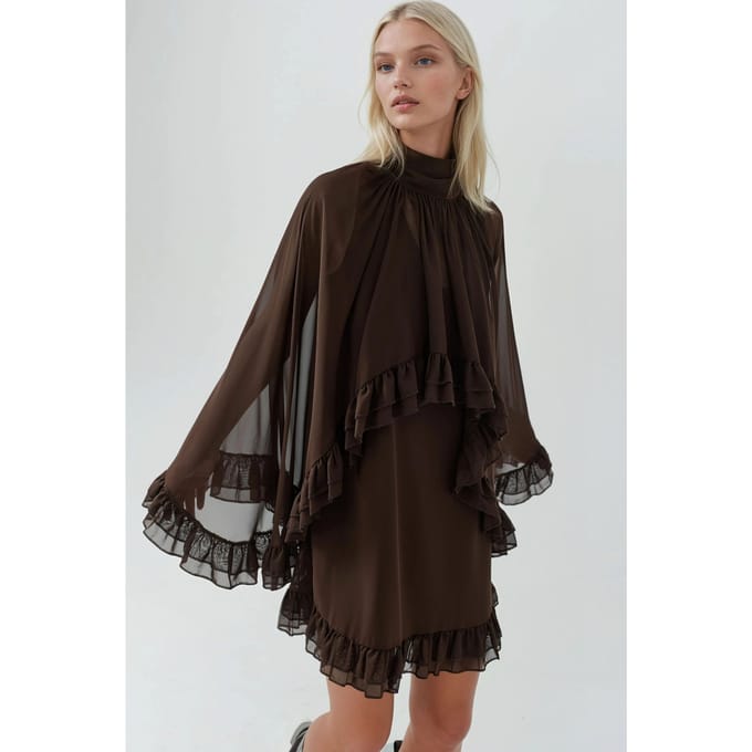 Elegante Coltrui Mini-jurk met Rimpeldetail