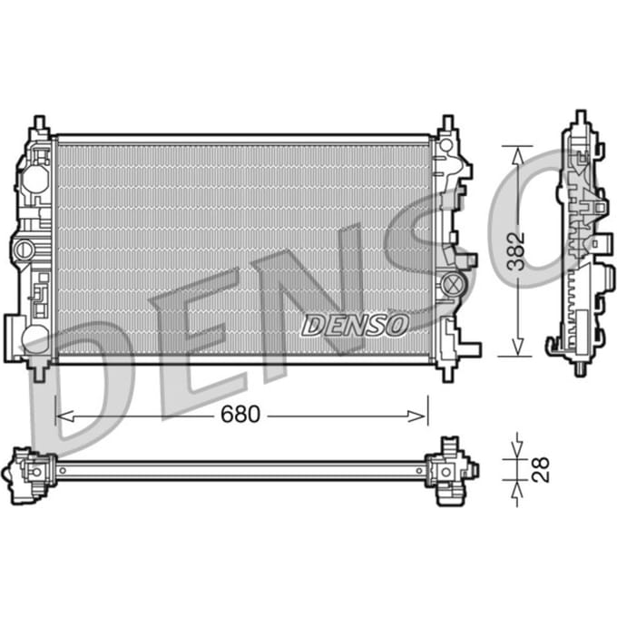 Radiator, motorkoeling DENSO DRM20078
