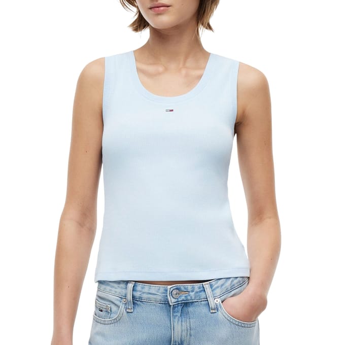 Tommy Hilfiger Essential Ribbed Flag Embroidery Slim Tanktop Dames