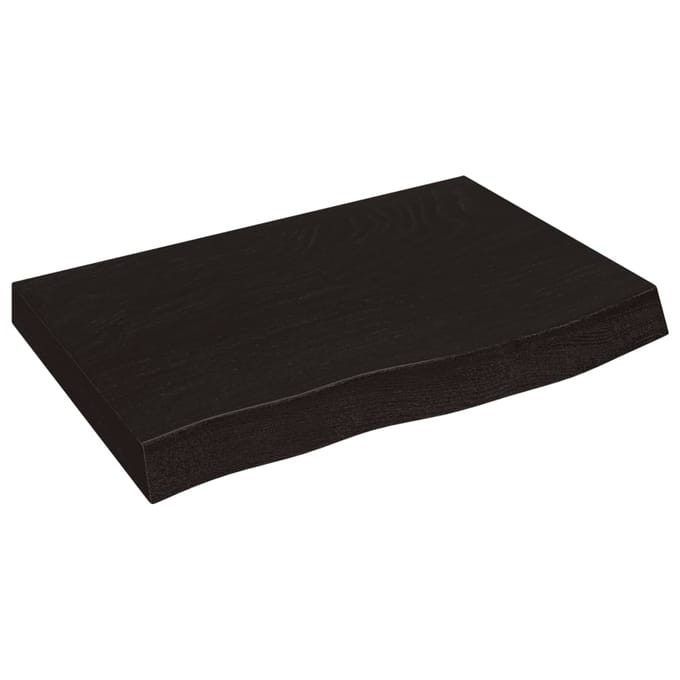 vidaXL - Wastafelblad - 60x50x(2-4) - cm - behandeld - massief - hout - donkerbruin