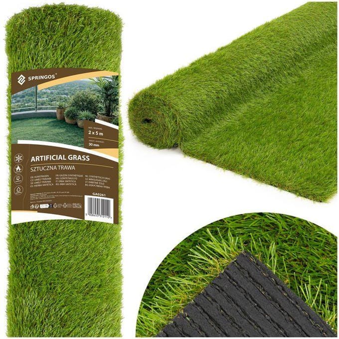 Springos Kunstgras - Terras - Balkon -Tuin - Zacht - 2 x 5 m - 30 mm