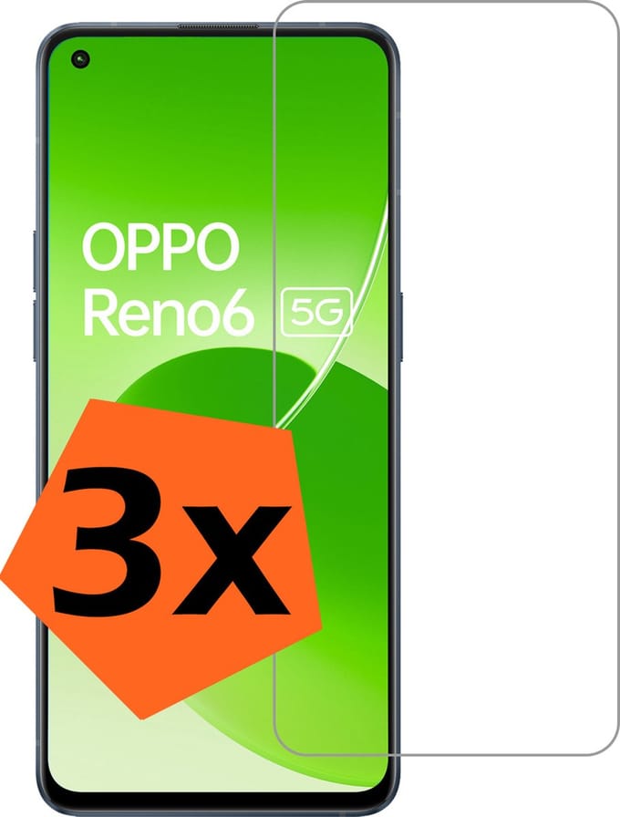 Screenprotector - 3 Stuks - Geschikt voor OPPO Reno 6 - Extra Sterk - Gehard Glas - Beschermglas - Tempered Glass - Screen Protector