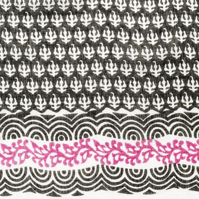 Zwarte sjaal dames - Multi print - 100% Katoen