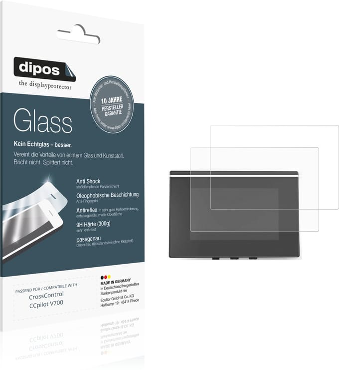 dipos – 2x Matte Pantserfolie geschikt voor CrossControl CCpilot V700 | 9H Screenprotector