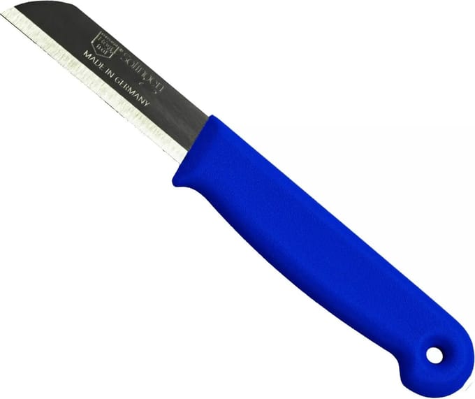 Solingen Schilmesje – RVS Glad – 16 cm met Blade Cover – Blauw