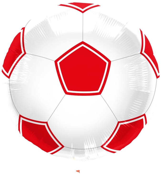 Voetbal Ballon Rood/Wit - 43cm