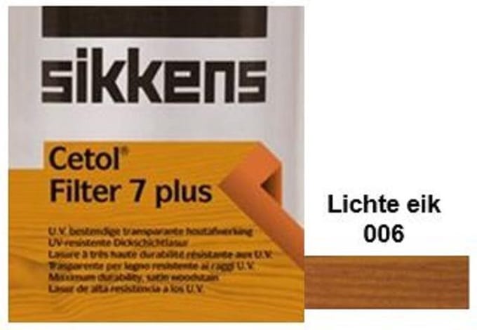 Sikkens Filter 7 plus - Beits - Transparante houtbescherming - uitstekende duurzaamheid - lichte eik - 006 - 5 L