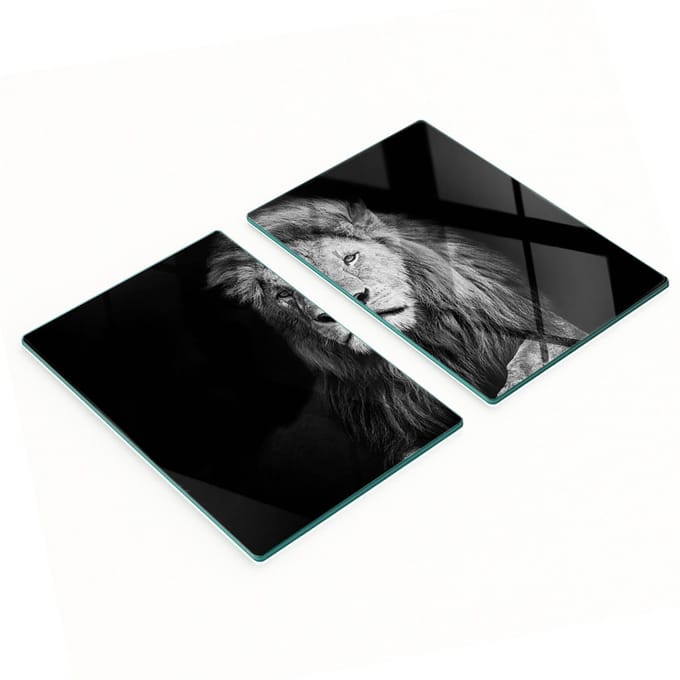 Multifunctionele decoratieve keukenplanken van gehard glas met leeuwmotief, 2x40x52 cm