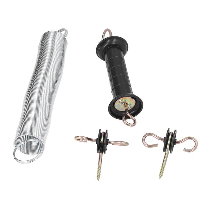 Elektrisch Hek Poort Kit PP IJzer 5 Meter Dier Veer Deur Accessoire met Handvat Geïsoleerde Nagel black