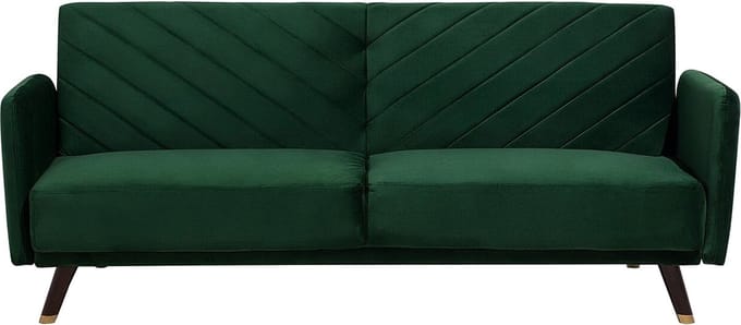 SENJA - Slaapbank 3-zits - Smaragdgroen - Polyester