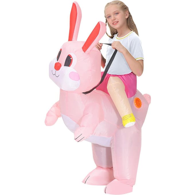 Paashaas Opblaasbaar Kostuum Children, 120-140cm roze