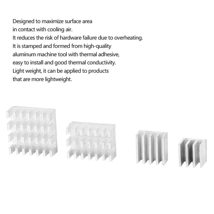 20 stuks Aluminium Koellichaam CPU Radiator met Zelfklevende Pad voor Raspberry Pi 234 3b 4B