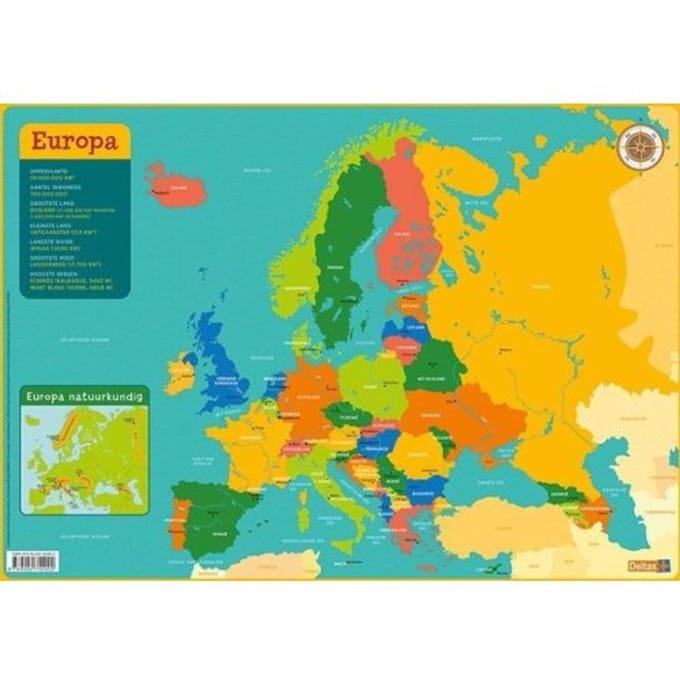 Deltas - Educational coaster - Map of Europe (NL)