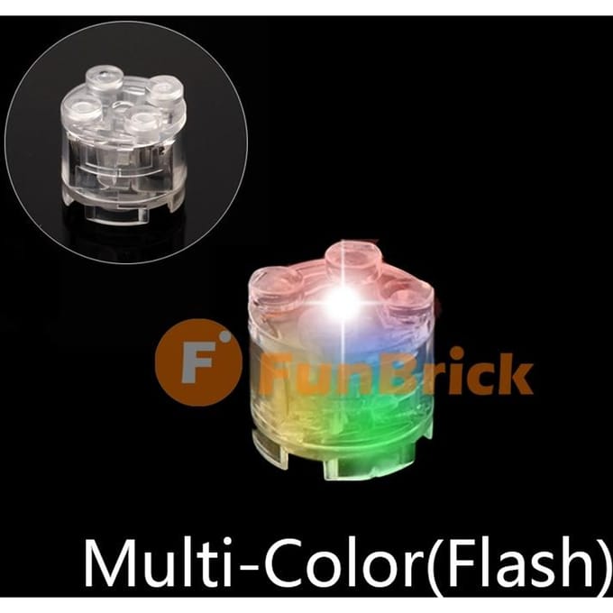 10 STUKS Multi Flash LED Licht Bouwstenen 2x2 Rond Baksteen MOC Speelgoed voor Stadsweg Assemblage Klassiek Cadeau 2PCS