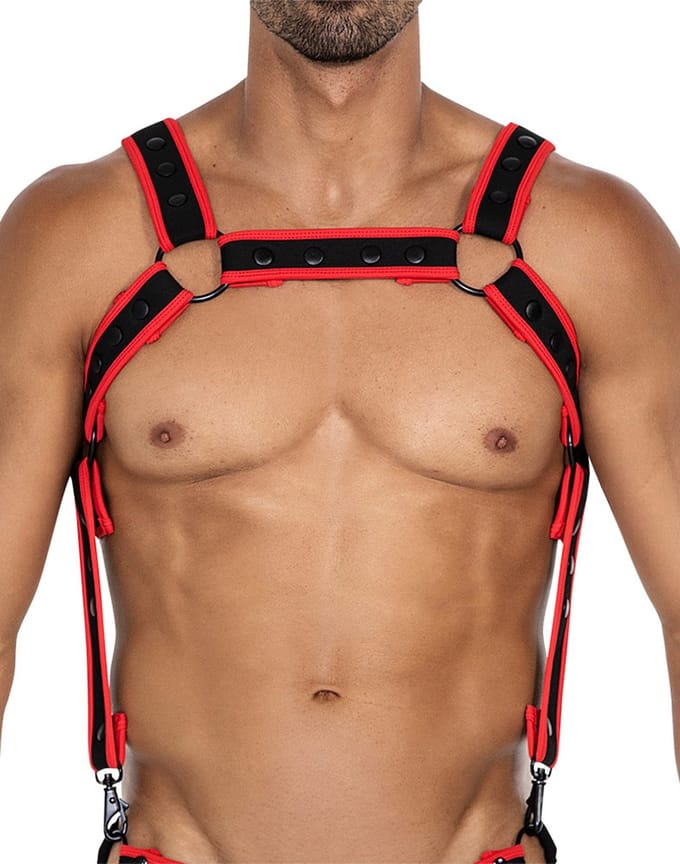 Cut4Men - Fetish Harnas - Tuigje - Neo - Rood/Zwart