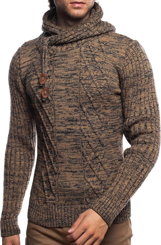 Heren Gebreide Trui met Sjaalkraag - Casual Pullover voor Heren