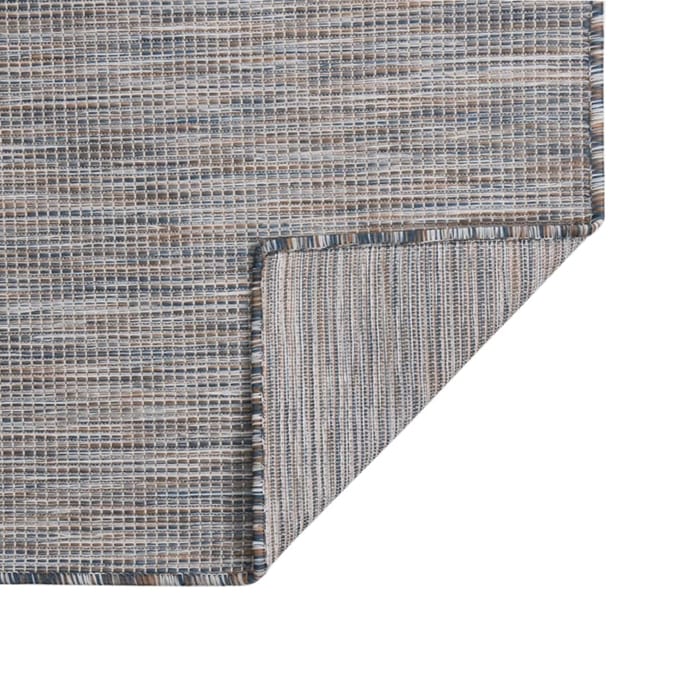 vidaXL - Buitenkleed - platgeweven - 80x150 - cm - bruin - en - blauw