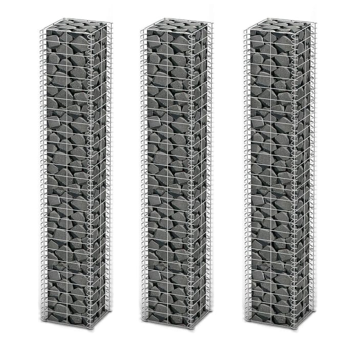 vidaXL - 3-delige - Schanskorfset - 25x25x150 - cm - gegalvaniseerd - draad