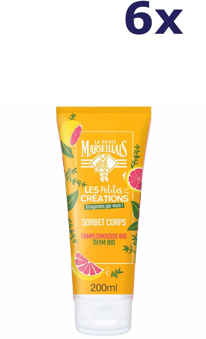 6x Le Petit Marseillais bodygel 200ML Pamplemousse Thym