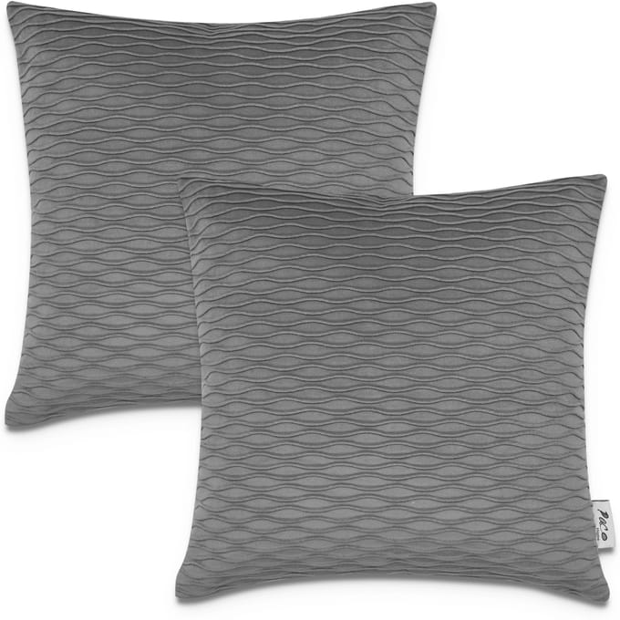 Kussensloop Chino antraciet 45x45 cm, 2 stuks