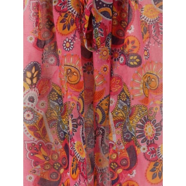Sarlini Dames tuniek strandjurk polyester kaftan print roze