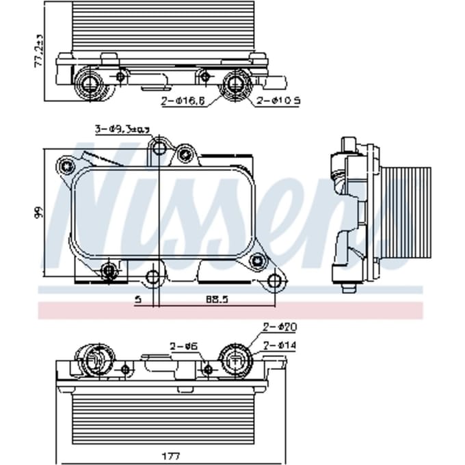 Olie radiator, automatische versnellingsbak NISSENS 91226
