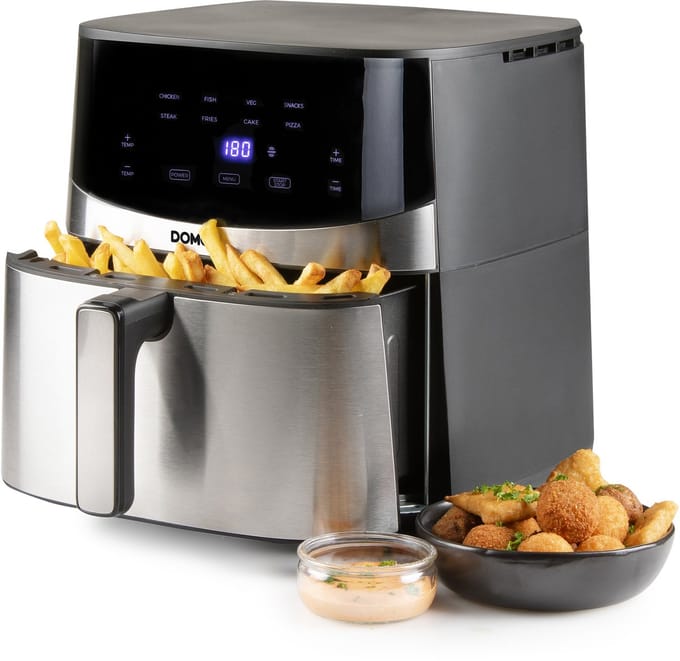 DOMO DO547FR Airfryer XXL - Heteluchtfriteuse - 7L - PFAS-vrij - Inox