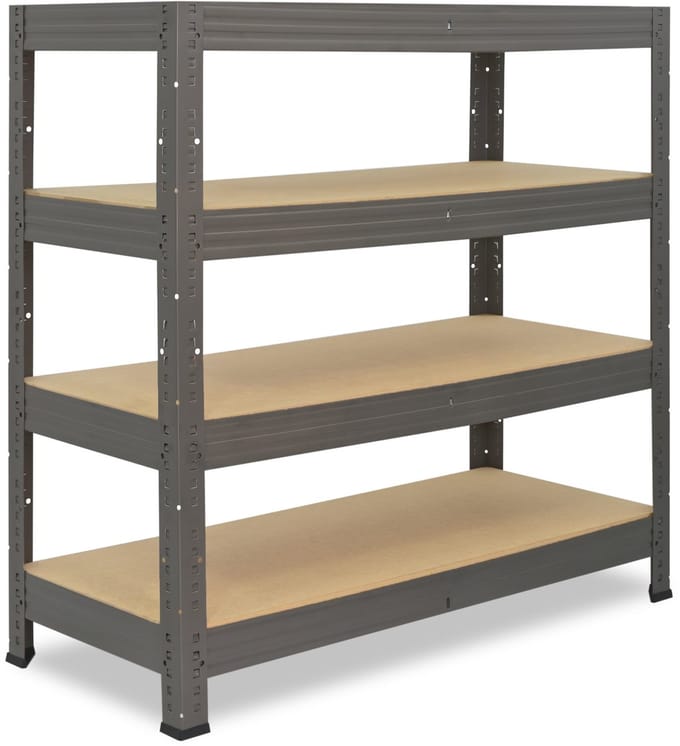 Shelfplaza PRO metalen stellingkast - 115x80x60 cm - grijs - 4 planken