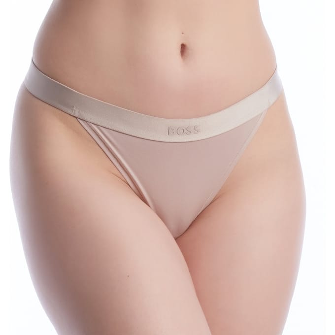 Vrouwen Elastische Katoenen Tanga met Logo 50520398