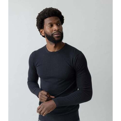 T-Shirt Lange Mouw Mos Mosh Adam Soft Knit Black