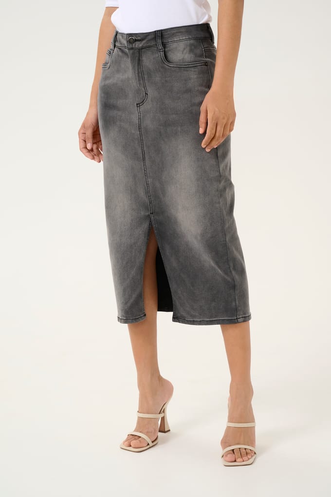 Denim rok Regular fit Medium Grey Denim grey