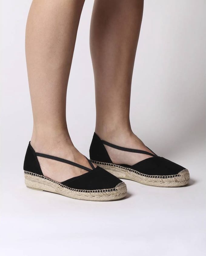 Suède espadrilles voor dames met bandjes | ERLA-A