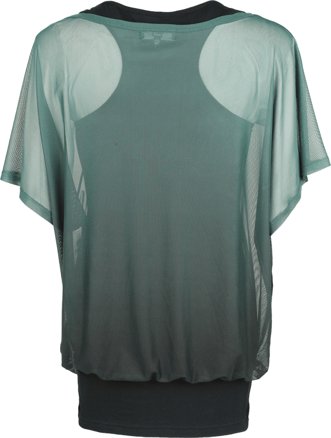 R.E.D. Rock-Engineered Design zwart-groen dubbelpak T-shirt en top met boothals - Dames - M
