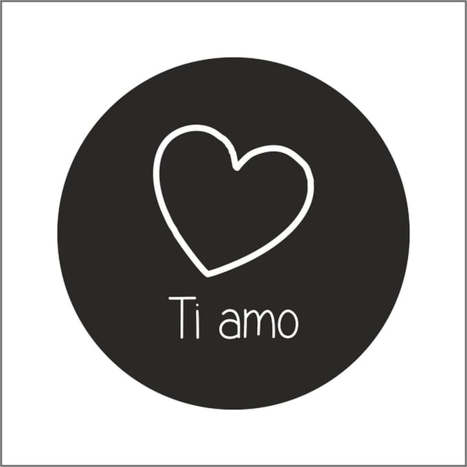 Sluitzegels - Stickers - Etiketten - Ti Amo - O40mm - rol van 250st