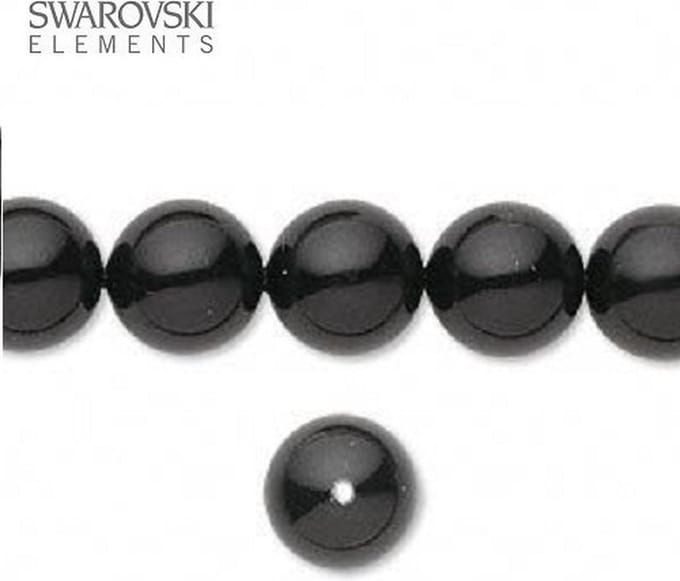 Swarovski Elements, 20 stuks Swarovski Parels, 10mm (20cm), MYSTIC BLACK, 5810