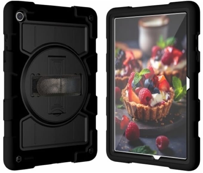 Casecentive Handstrap Hardcase with strap Galaxy Tab A9 Plus black