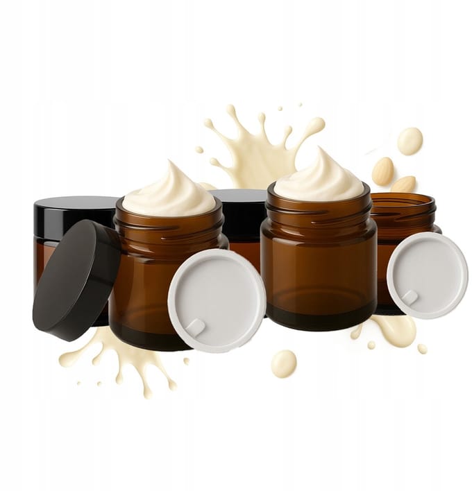 Merkloos - Cosmetische Pot - Bruin Glas - 10g - Set van 5