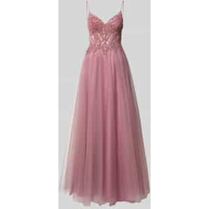 maxi-jurk met parels en pailletten