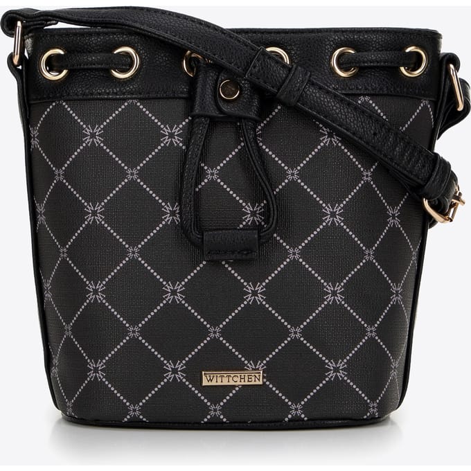 Wittchen Dames Bucket Bag in Eco-leer met Monogram Zwart