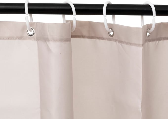 5Five Douchegordijn 180x200cm - Kant en klaar met 12 ringen - Polyester - Beige