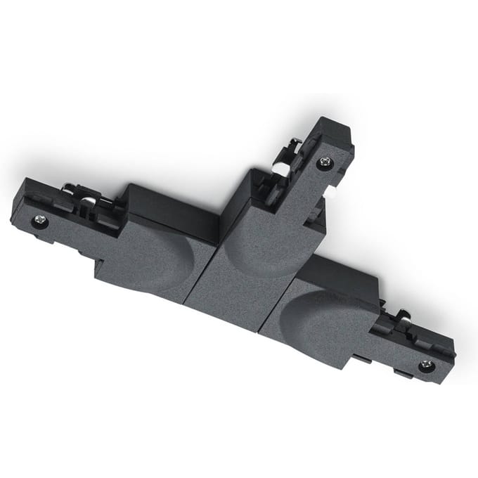 Trio Lighting T-stekker DUOline, aardedraad rechts, zwart