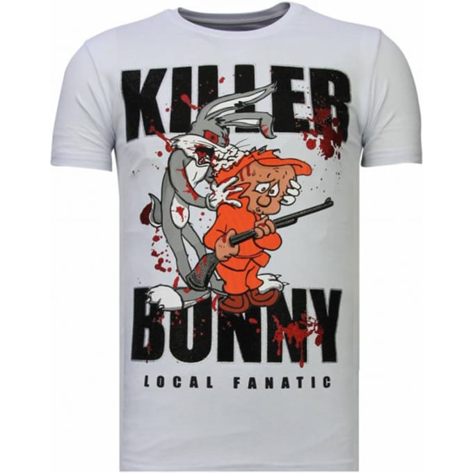 Local Fanatic Killer bunny rhinestone t-shirt