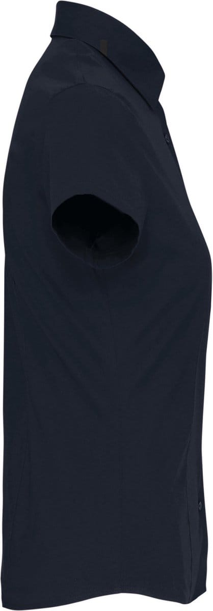 Kariban Dames stretch blouse korte mouwen K532 - Navy - M