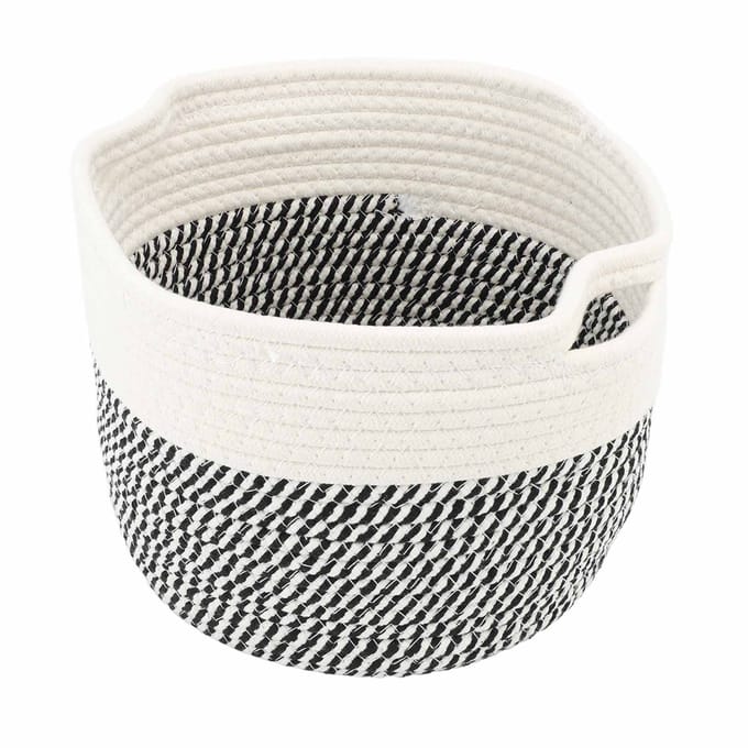 Opvouwbare Wasmand Multifunctioneel Grote Capaciteit Katoen Linnen Geweven Opvouwbare Wasmand 20x15cm / 7.9x5.9in wit